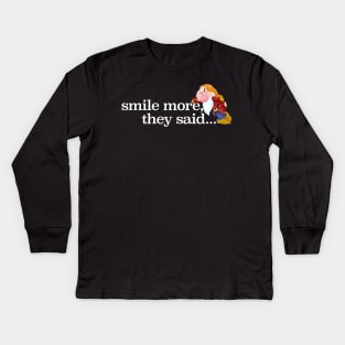 Smile more grumpy dwarf Kids Long Sleeve T-Shirt